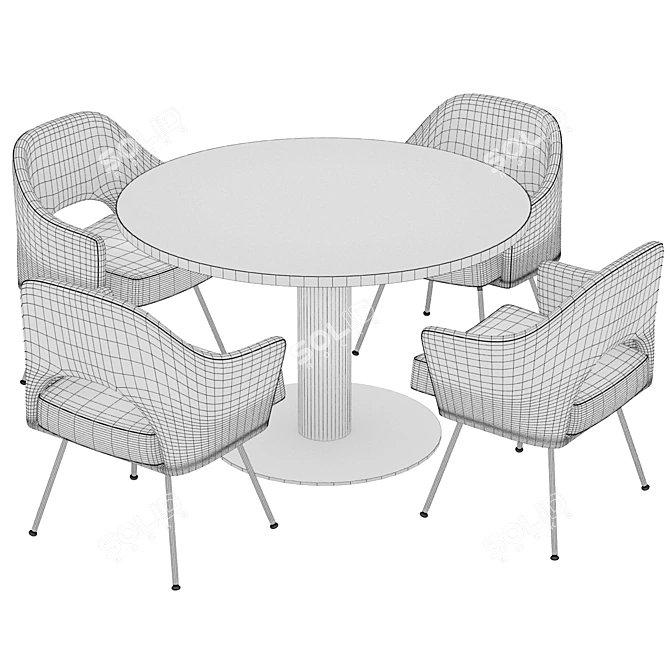 PBR Table Set: Stylish Design 3D model image 2