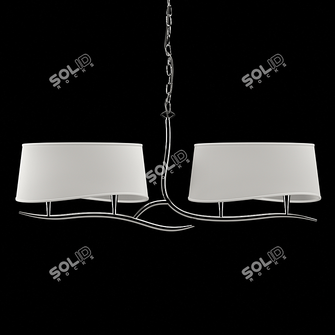NINETTE Chandelier: Elegant Cotton Shade 3D model image 1