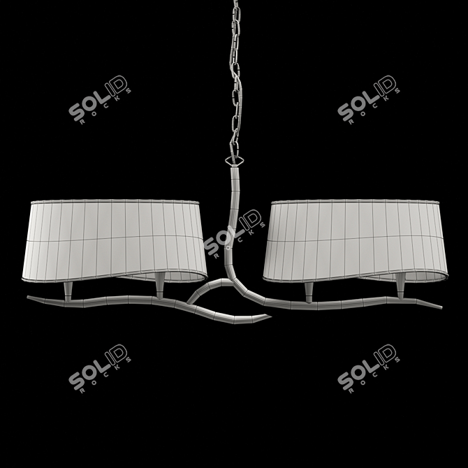 NINETTE Chandelier: Elegant Cotton Shade 3D model image 2