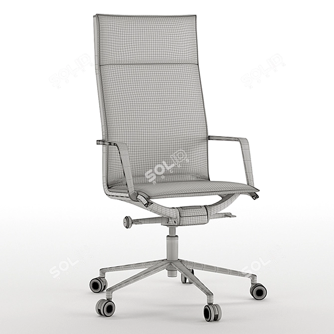 ErgoFlex Aluminum Office Chair 3D model image 3