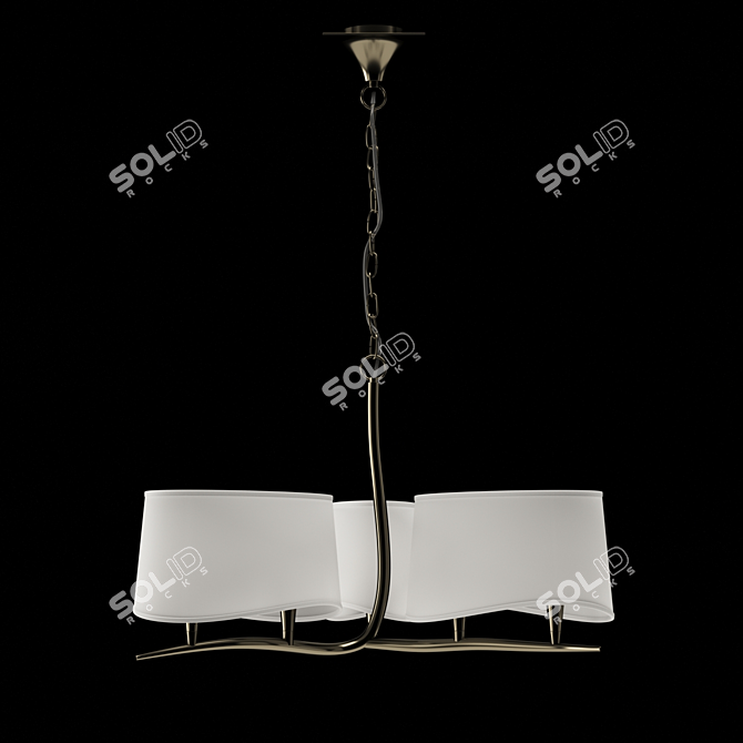 NINETTE 1920 Chandelier: Vintage Elegance in Bronze 3D model image 1