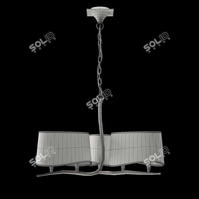 NINETTE 1920 Chandelier: Vintage Elegance in Bronze 3D model image 2