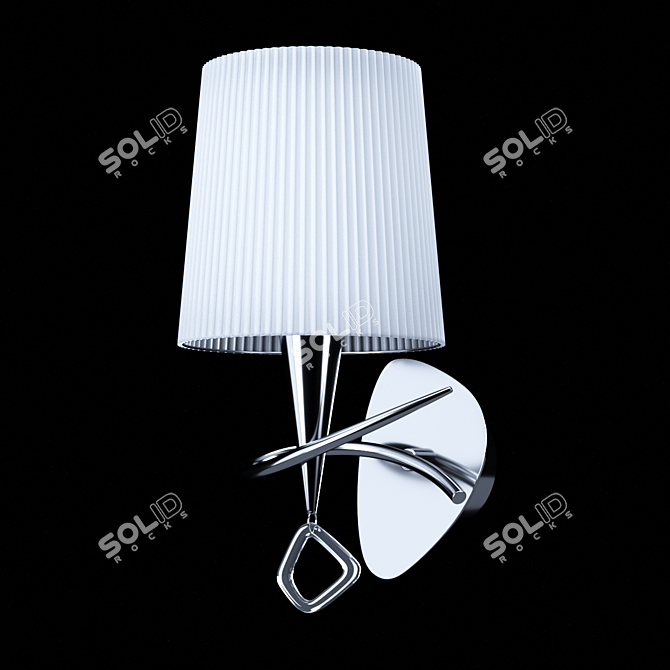 Elegant MARA Wall Lamp: Energy-Saving, Chrome Finish 3D model image 1