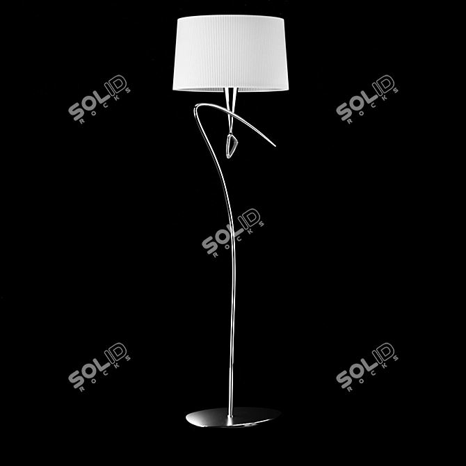 MARA 1652 OM Floor Lamp: Chic Perforated Fabric Shade 3D model image 1