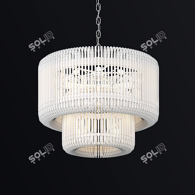 Elegant 2 Tier Glass Chandelier 3D model image 2