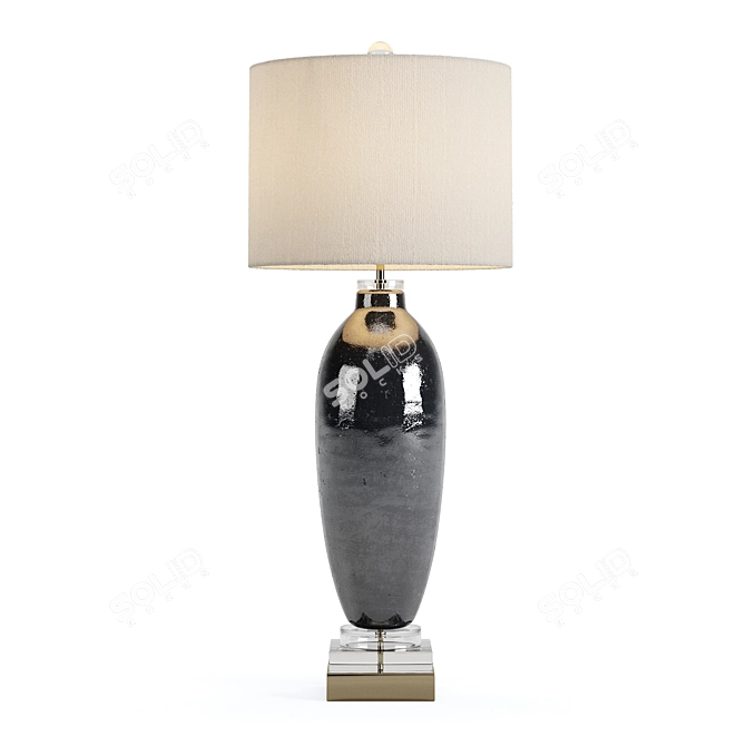 Elegant Smoky Blue Table Lamp 3D model image 1
