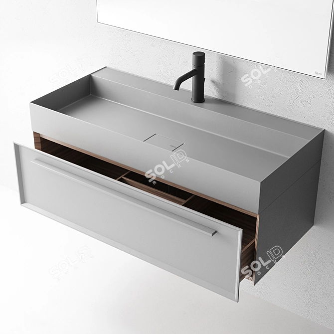 7.0 Set 2 | Wall-Mounted Drawers Vanity 3D model image 2