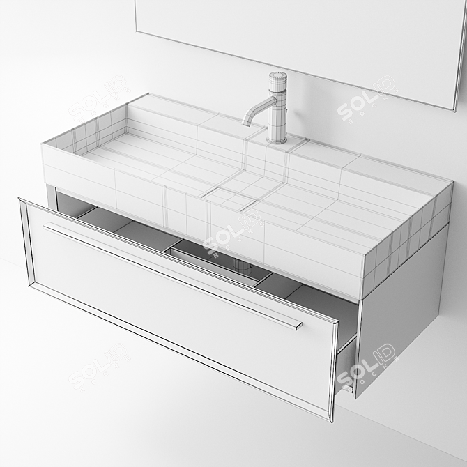 7.0 Set 2 | Wall-Mounted Drawers Vanity 3D model image 3