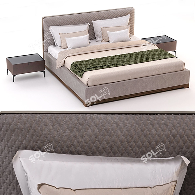 Modern Bali Alivar Bed Collection 3D model image 1