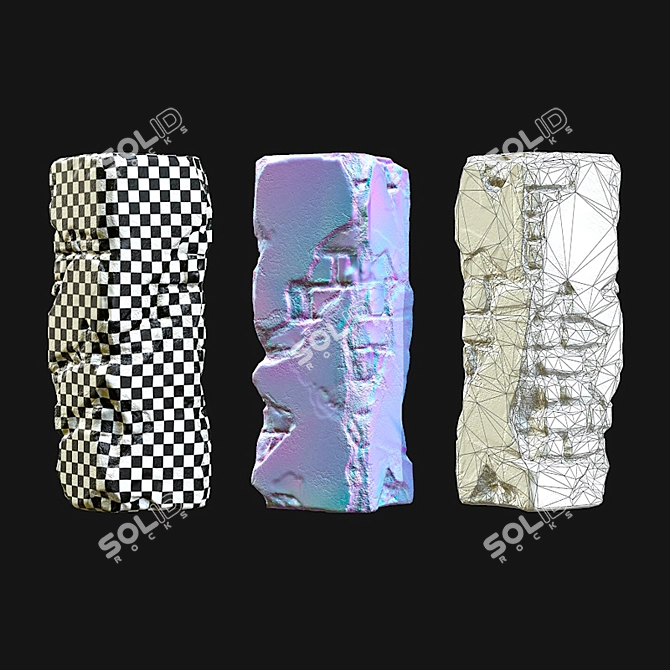 Vintage Weathered Pillar 3D model image 3