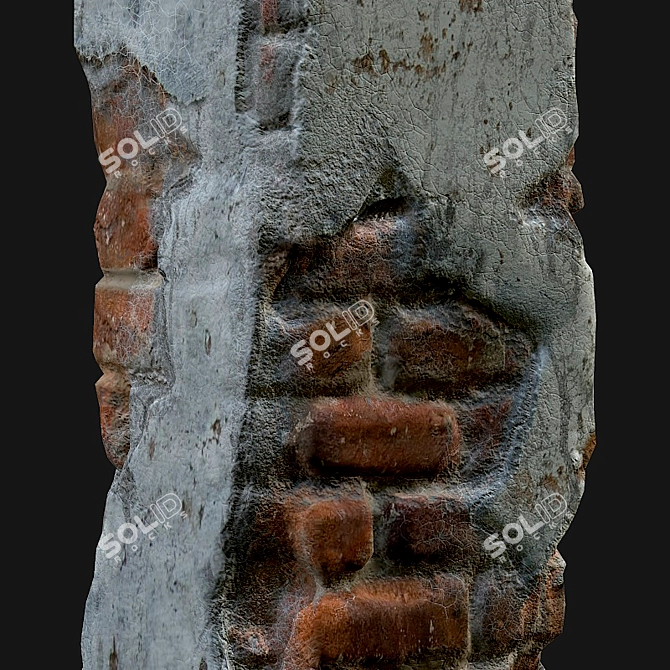 Vintage Weathered Pillar 3D model image 5