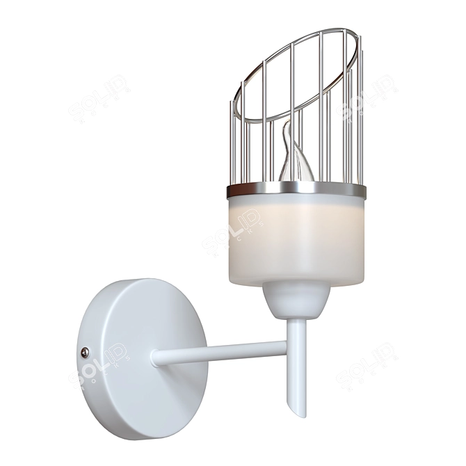 Modern Metal and Glass Wall Lamp 3D model image 1