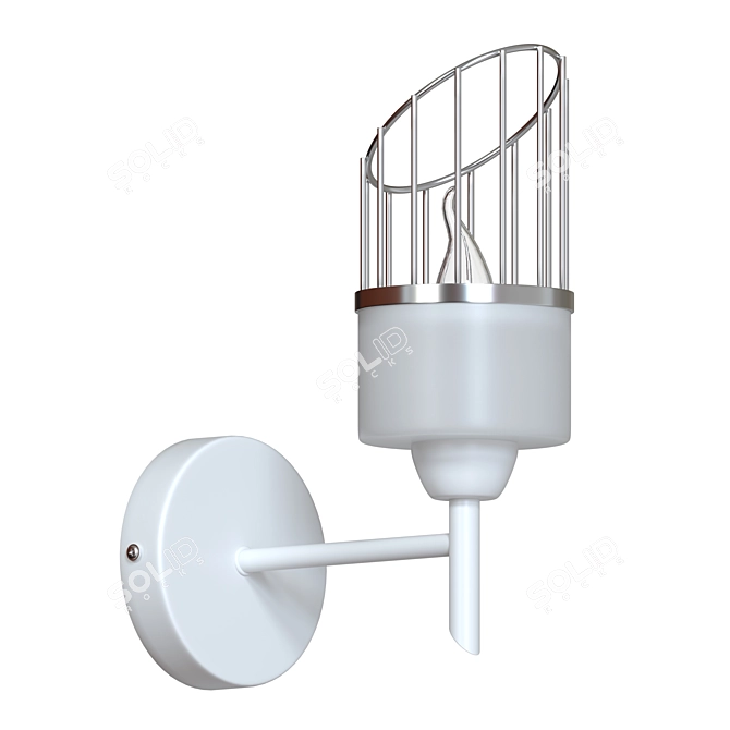 Modern Metal and Glass Wall Lamp 3D model image 2