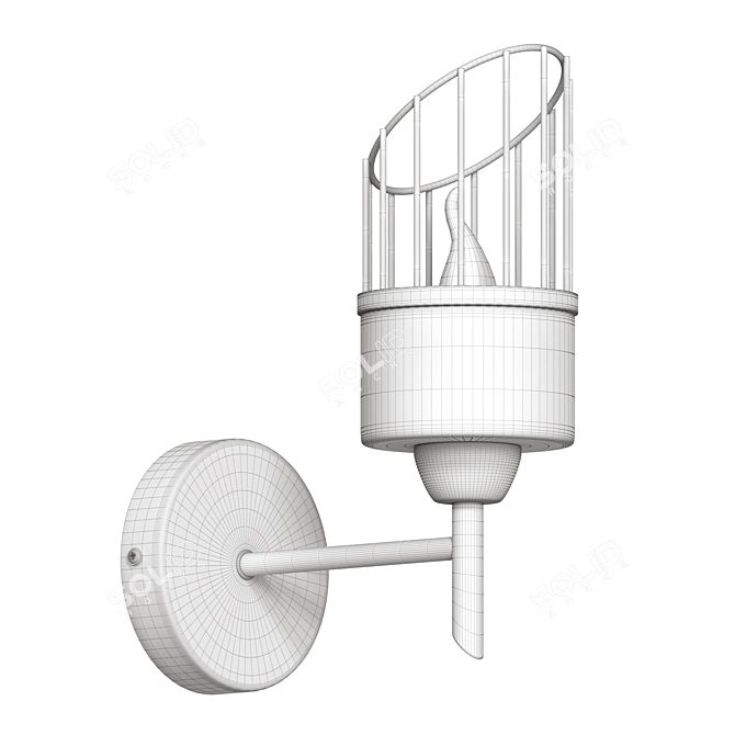 Modern Metal and Glass Wall Lamp 3D model image 3