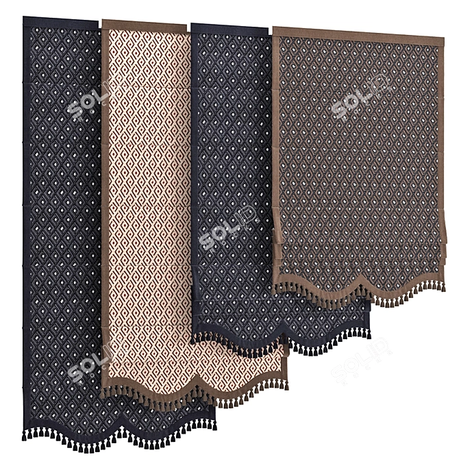 Elegant Roman Curtain 73 Part 1 3D model image 1