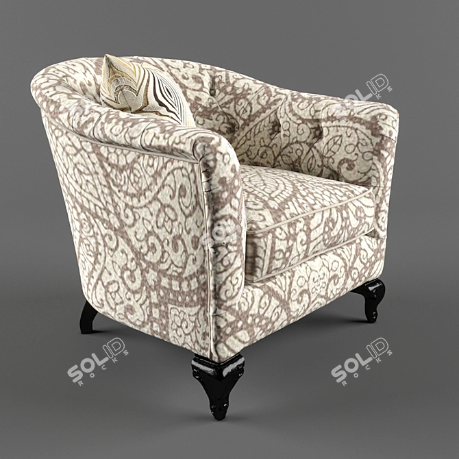 Classic Style Armchair 3D model image 1