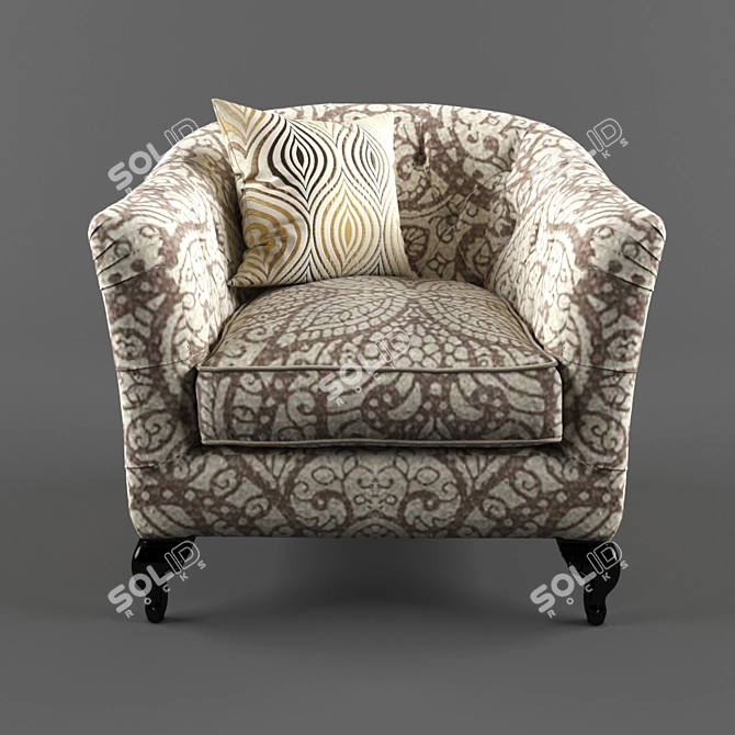 Classic Style Armchair 3D model image 2