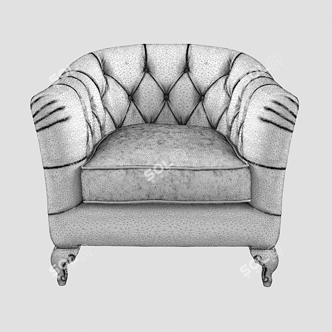 Classic Style Armchair 3D model image 3