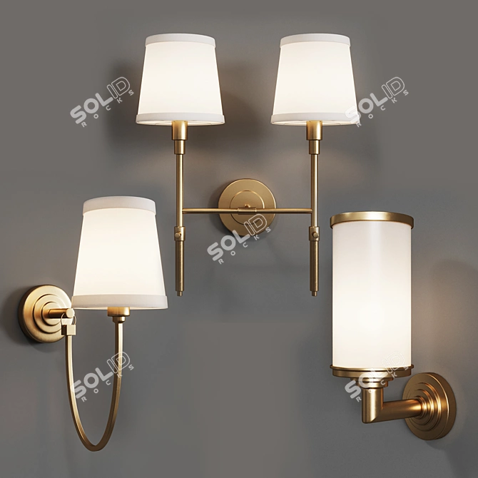 Designer Double Sconce by Dantone 3D model image 1