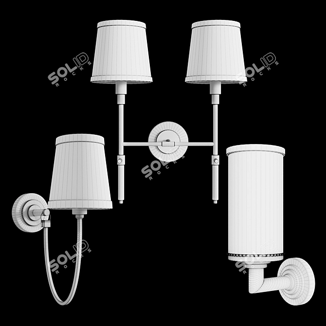 Designer Double Sconce by Dantone 3D model image 2