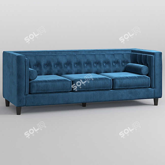 Roberta Chesterfield Sofa: Stylish and Spacious Seating 3D model image 1