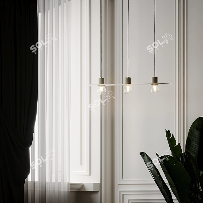 Elegant LUNE Pendant: Perfect Lighting Solution 3D model image 4