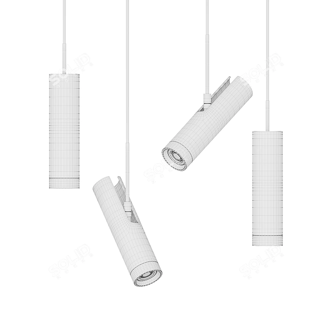 Minimalist Cylinder Pendant Lamp 3D model image 3