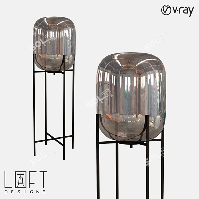 Industrial Style Floor Lamp - LoftDesigne 848 3D model image 1
