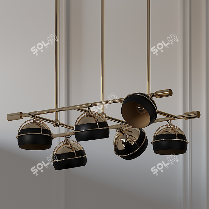 Elegant Marvel: Black Widow Suspension Lamp 3D model image 1