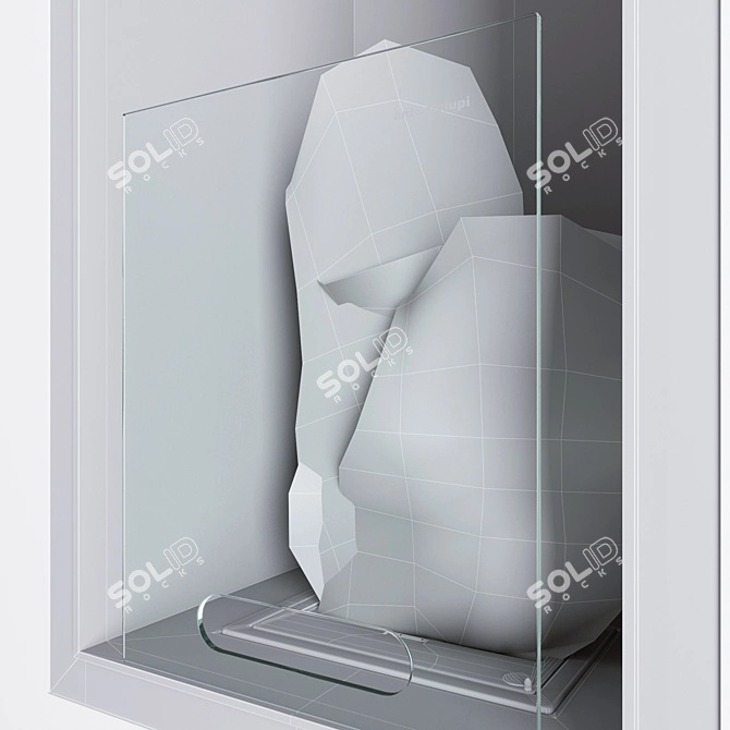 Minimalist Wall-Mounted Bioethanol Fireplace 3D model image 3