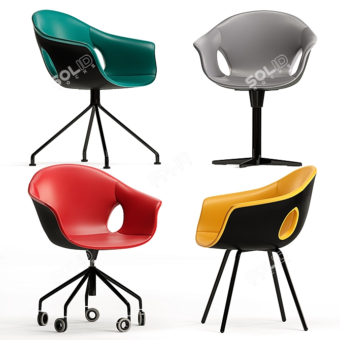 Poltrona Frau Ginger Ale Desk-Chair: Elegant and Functional 3D model image 1