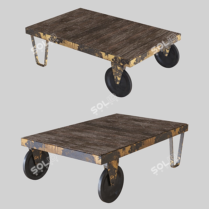 Industrial Loft Coffee Table 3D model image 1