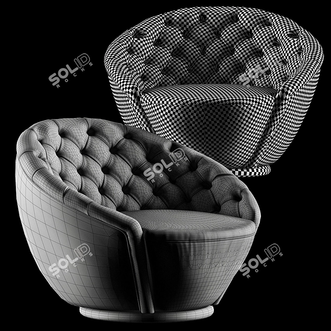 Visionnaire Agon Armchair: Art Deco Glamour in Your Home! 3D model image 2