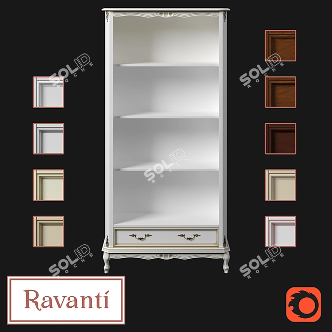 Ravanti Bookcase | Elegant Wood Design 3D model image 1