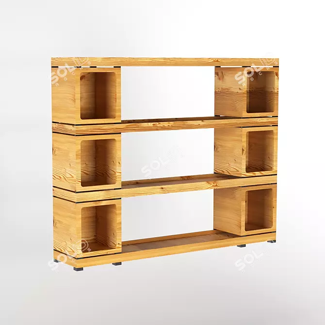 Pixel Office Shelving | Stylish and Functional 3D model image 1