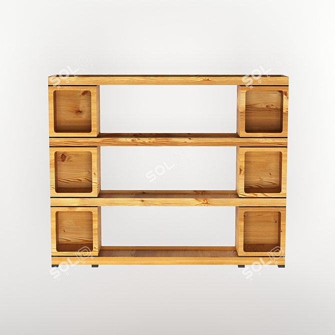 Pixel Office Shelving | Stylish and Functional 3D model image 2