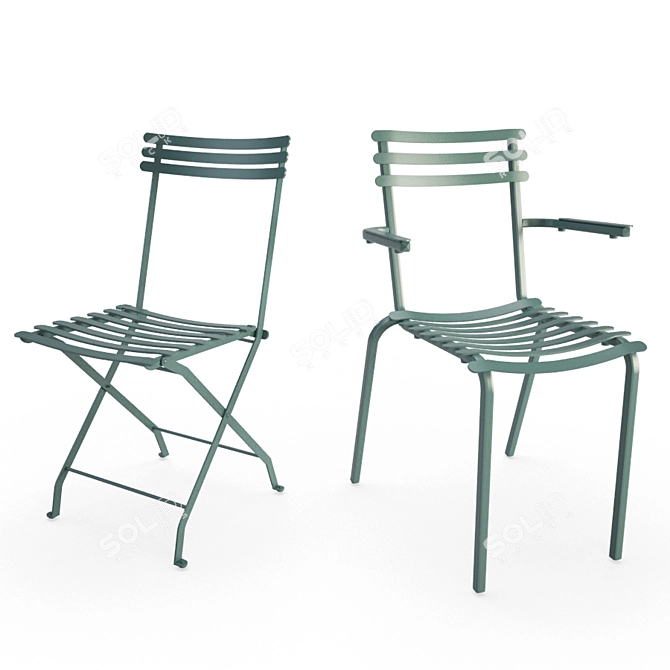 Foldy Metallic Outdoor Furniture 3D model image 2