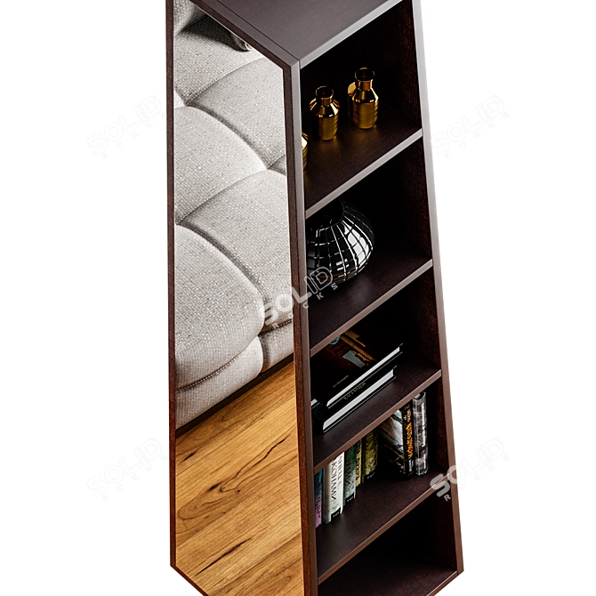 Sleek Archipenko Mirror Bookcase 3D model image 2