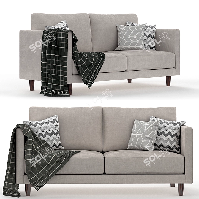 Modern Halley 2.5 Sofa: Stylish Comfort 3D model image 1