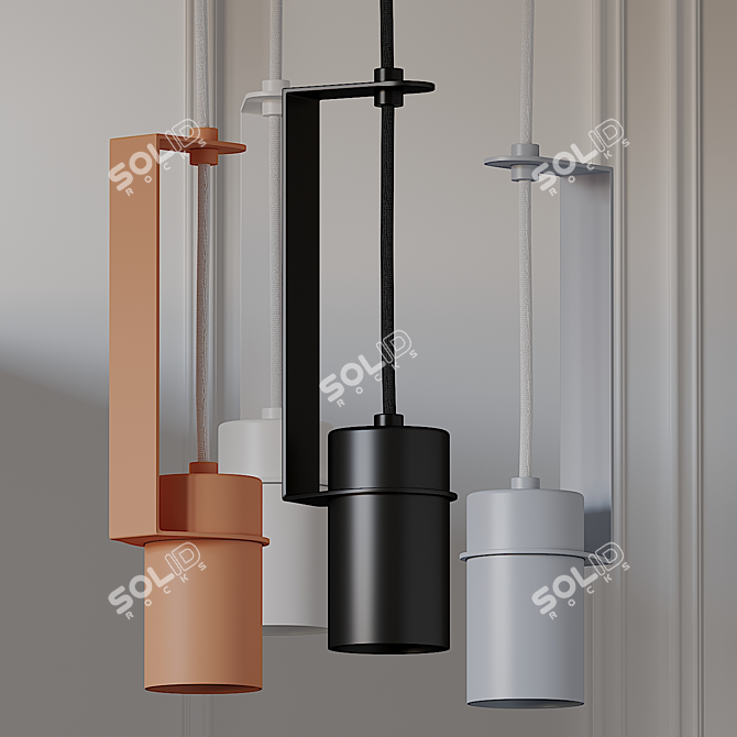 Minimalist 90° Pendant Lamp 3D model image 1