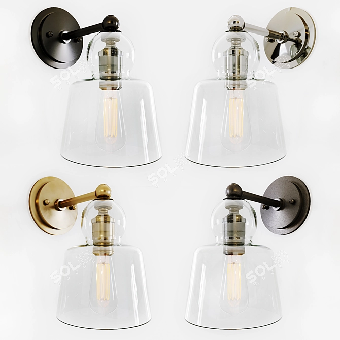 Modern Lander Sconce: Sleek and Sophisticated 3D model image 1