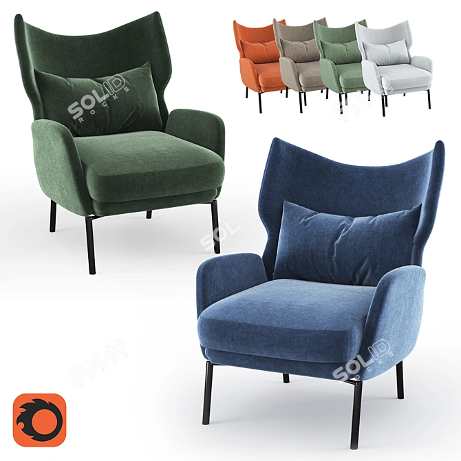 Cozy Alex Armchair: Stylish Comfort for Any Space 3D model image 1