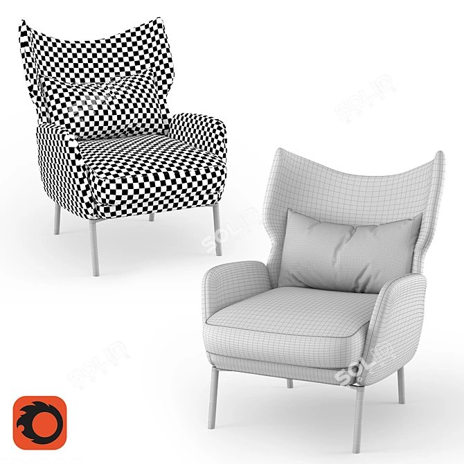 Cozy Alex Armchair: Stylish Comfort for Any Space 3D model image 2