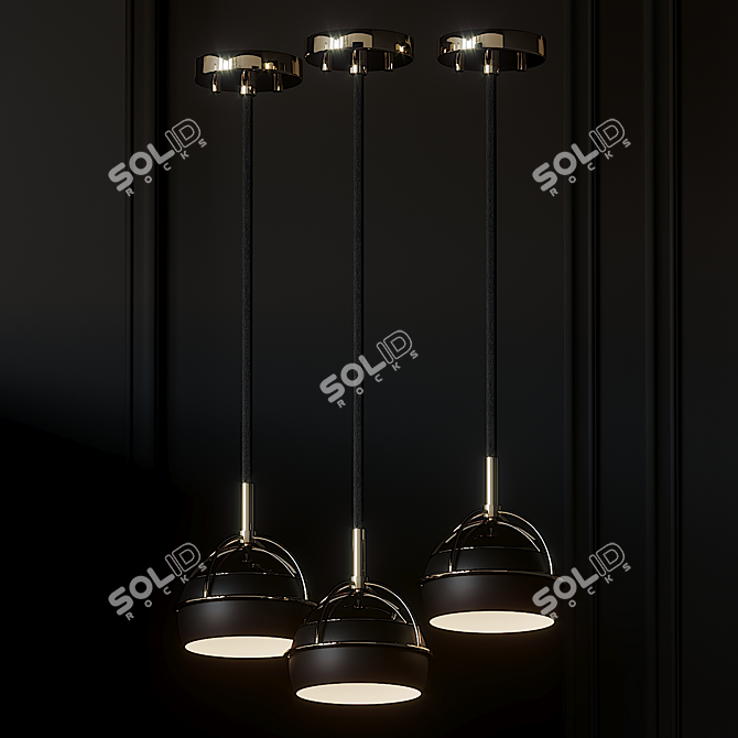 Sleek Black Widow Pendant 3D model image 3