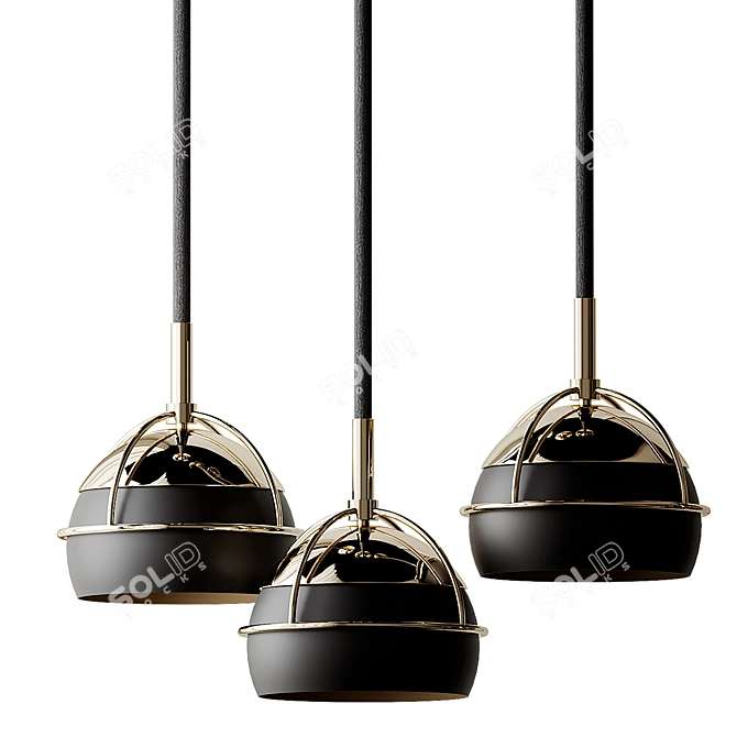 Sleek Black Widow Pendant 3D model image 5