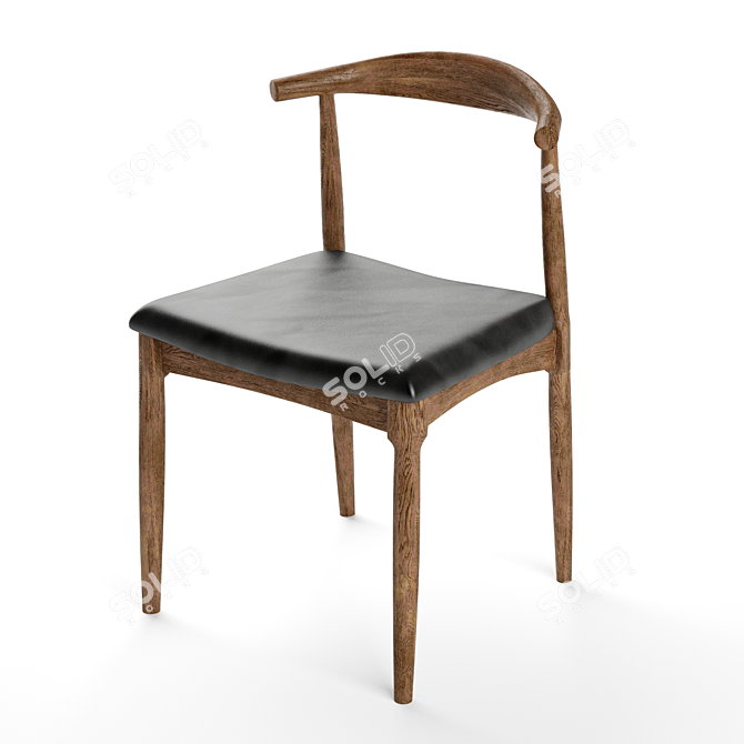 Modern Walnut Copenhagen Chair: Sleek Design 3D model image 2