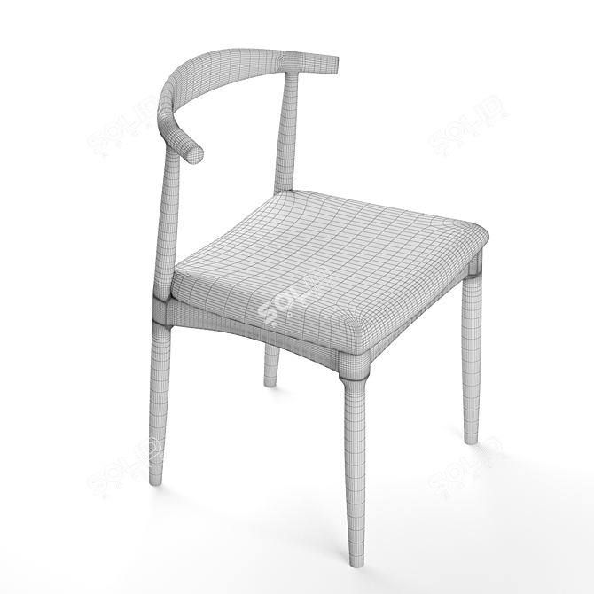 Modern Walnut Copenhagen Chair: Sleek Design 3D model image 3