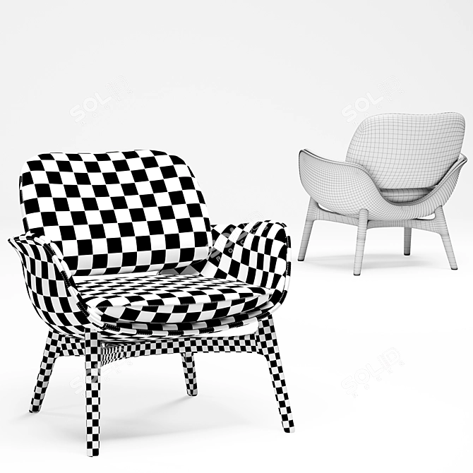 Elegant Martha Armchairs: Italian Designer's Masterpiece 3D model image 3