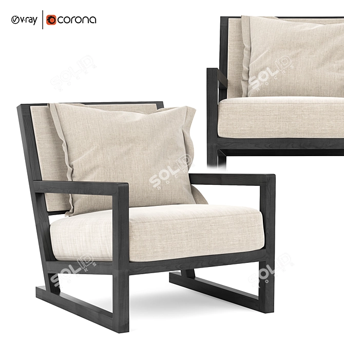 Luxurious Clio Armchair: Timeless Elegance 3D model image 1