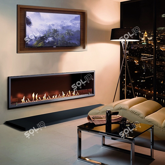 SappFire - Stylish Built-in Biofireplace 3D model image 2